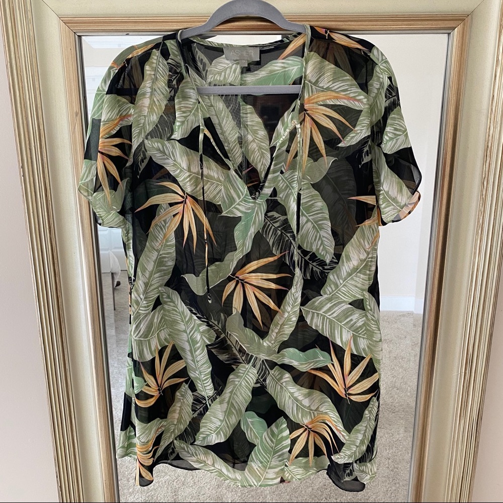 NWOT Floral Chiffon Bathing Suit Coverup